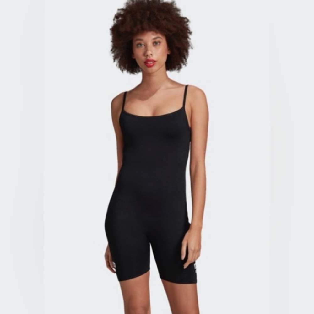 Adidas Black Bodysuit One Piece with Fitted Silhouette